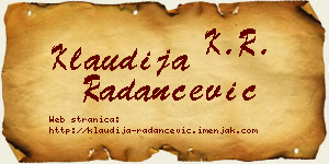 Klaudija Radančević vizit kartica
